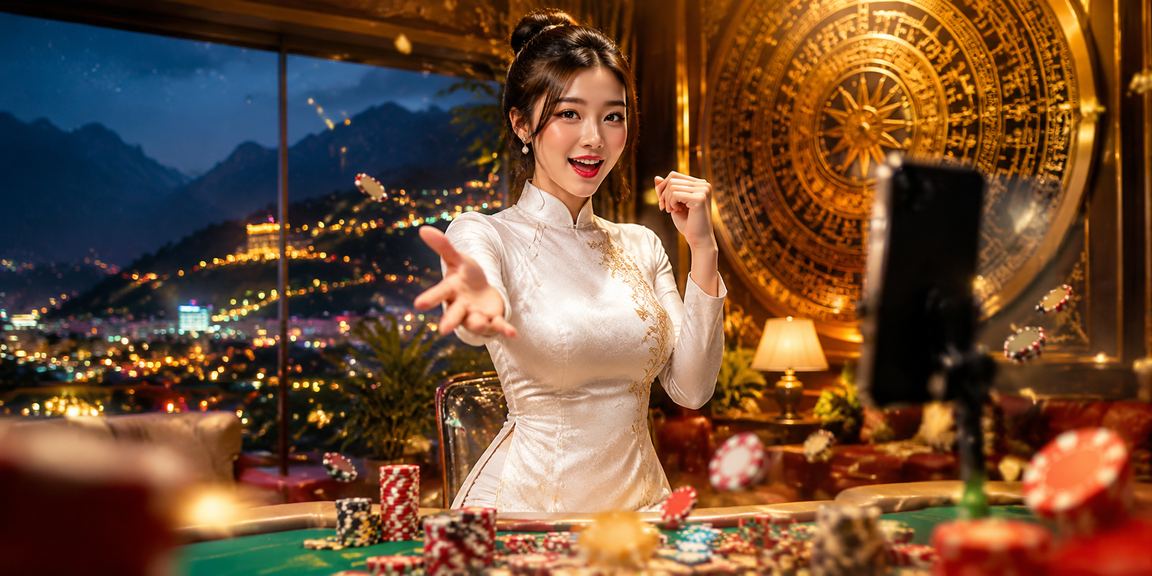 Người dùng tại Sa Pa duyệt trang giải trí trên điện thoại trong không gian du lịch